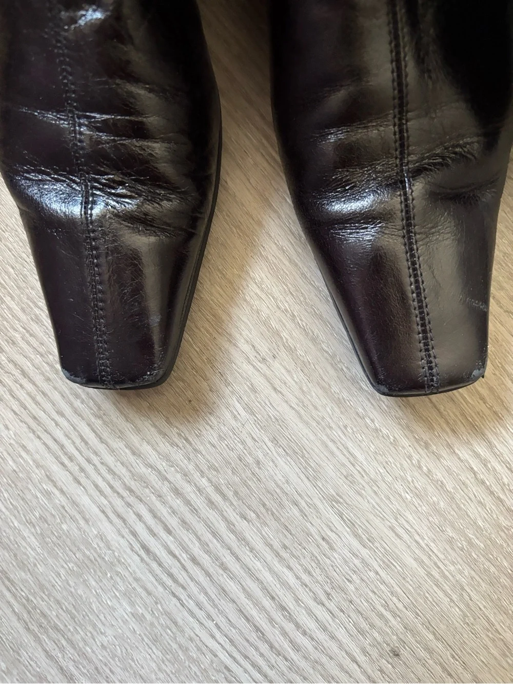 Black Leather Knee-High Boots